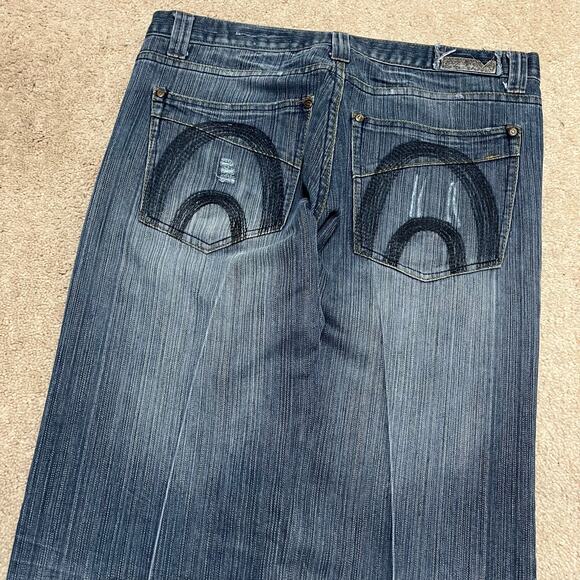 Indigo Thirty Faded Baggy Blue Jeans 36Wx33L - Picture 3 of 8